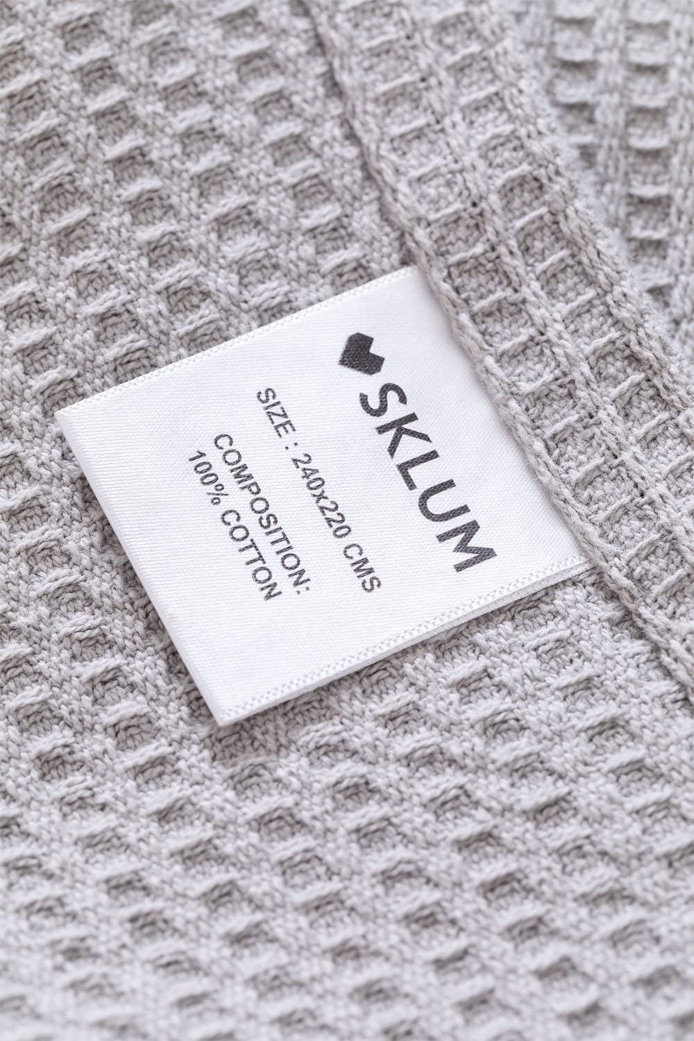 Sklum Bimba coperta cotone waffle 243x223 grigio chiaro
