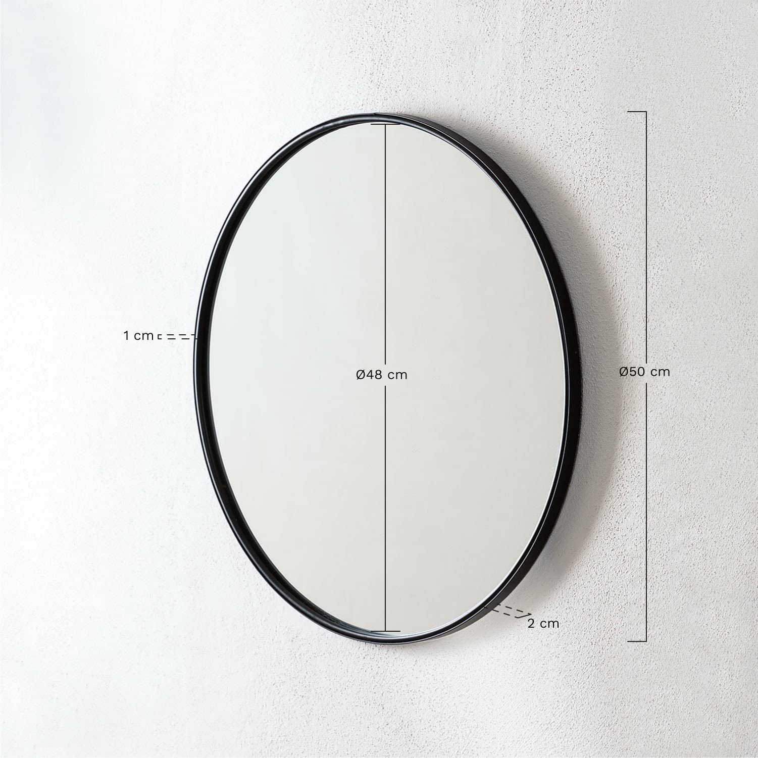 Sklum Alnie Specchio Parete Rotondo Ferro Ø50 cm