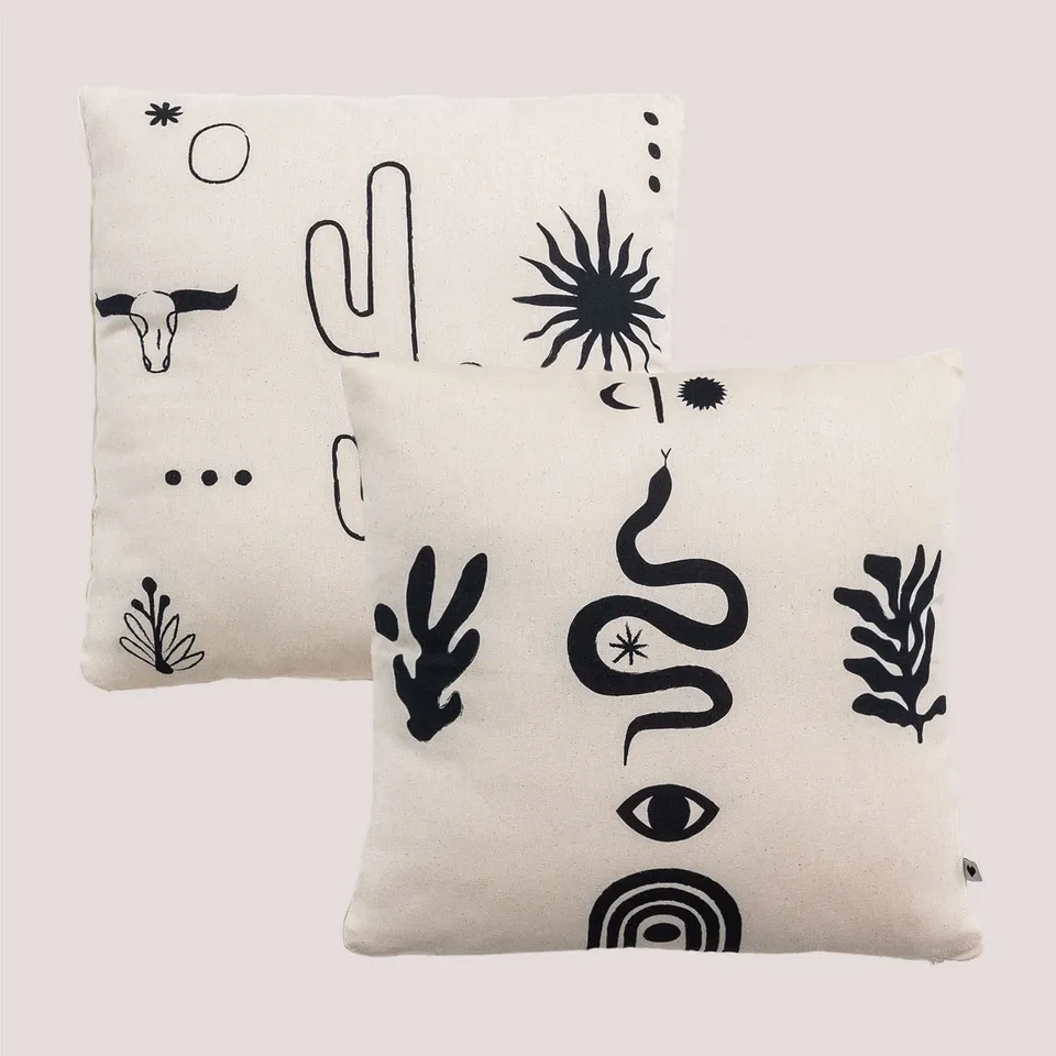 Sklum Zaire Style Set 2 Federe Cuscini 45x45 cm in Cotone