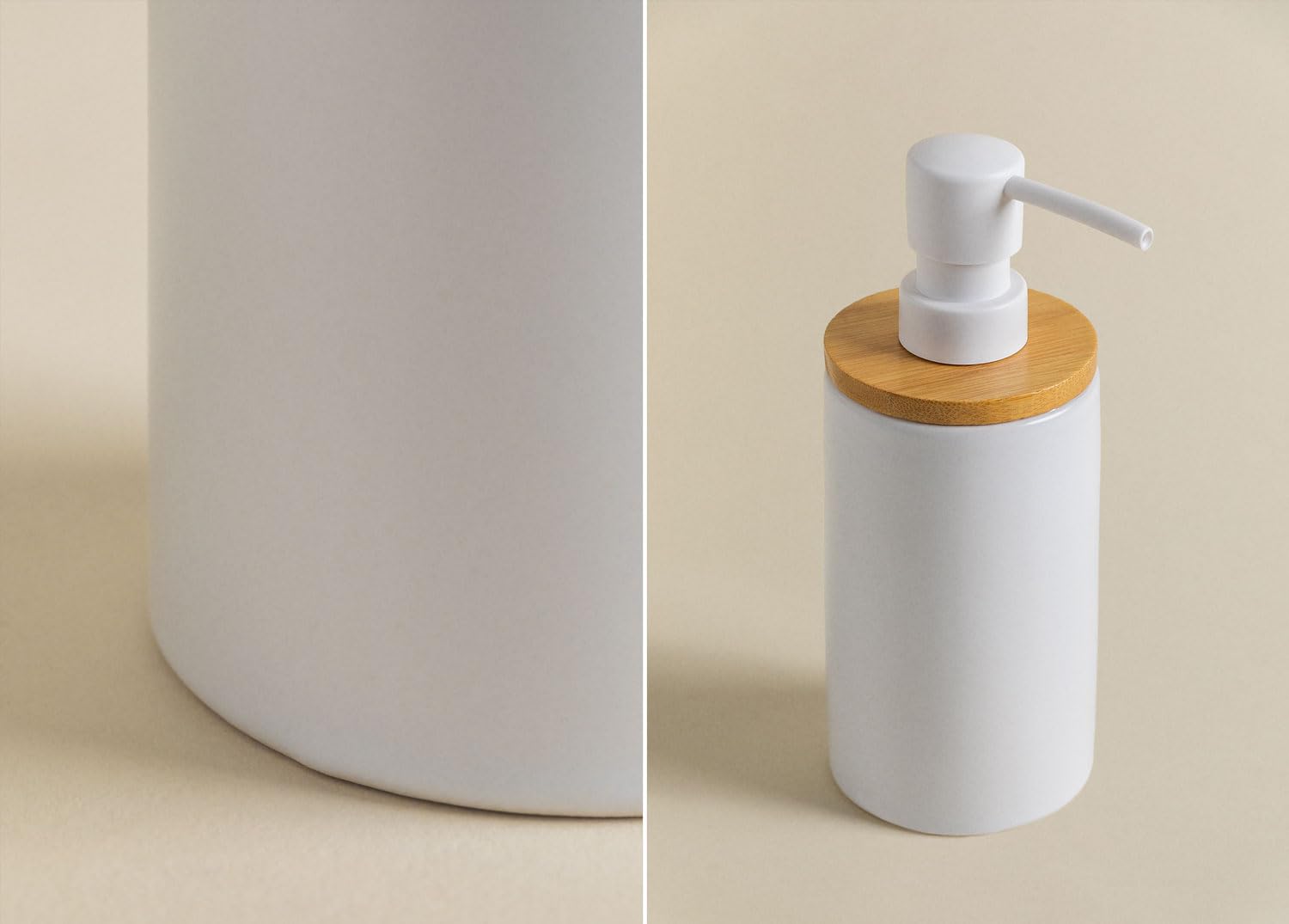 Sklum Elvan Dispenser Sapone Ceramica Bambù