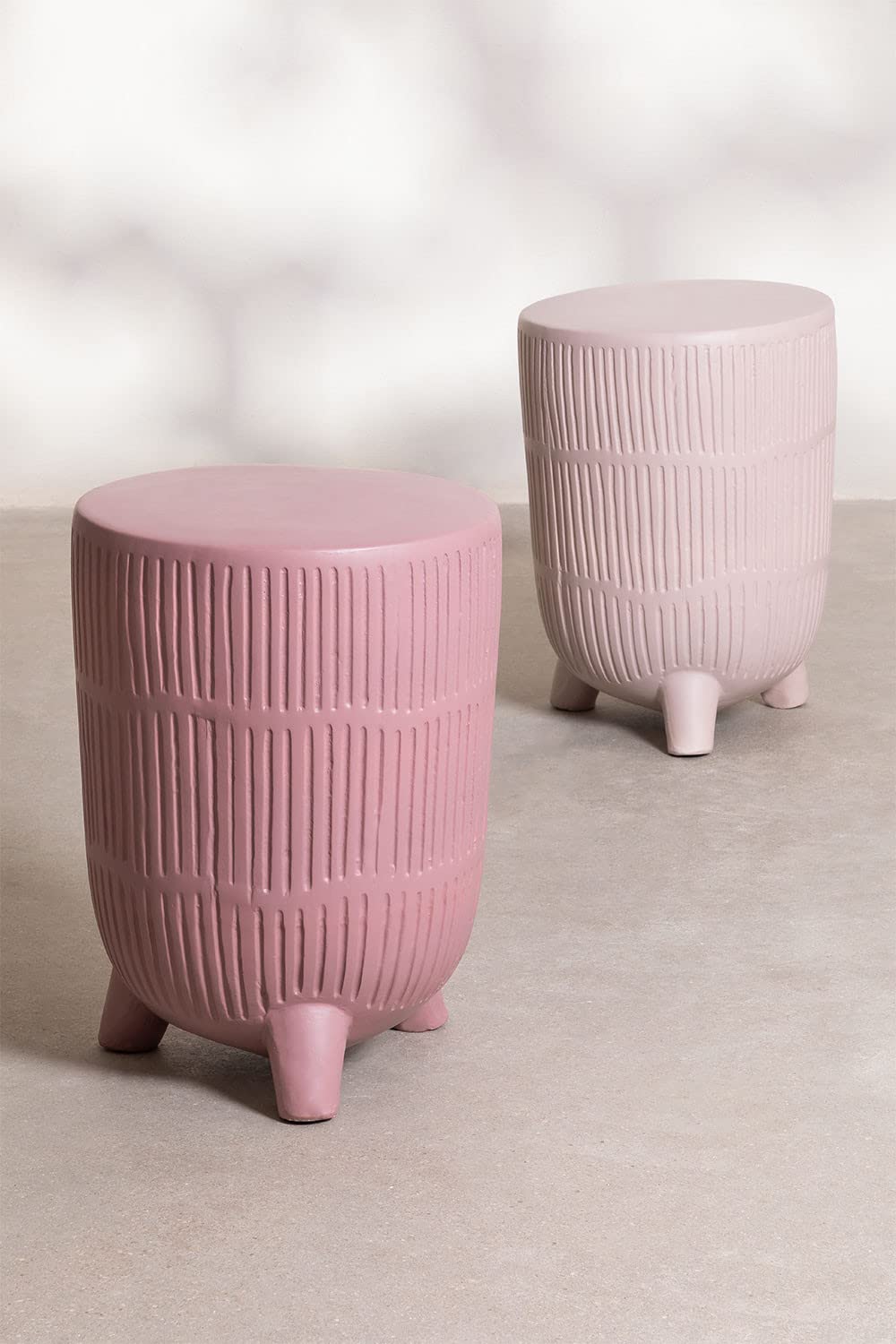 Sklum Greko Tavolino in Ceramica Rosa Ø32,5 cm opaco