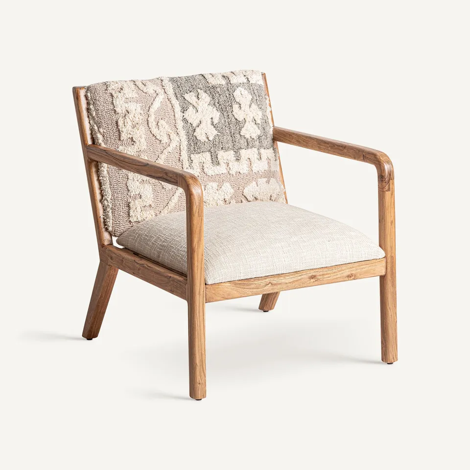 Bambua Greensburg poltrona legno mango cotone