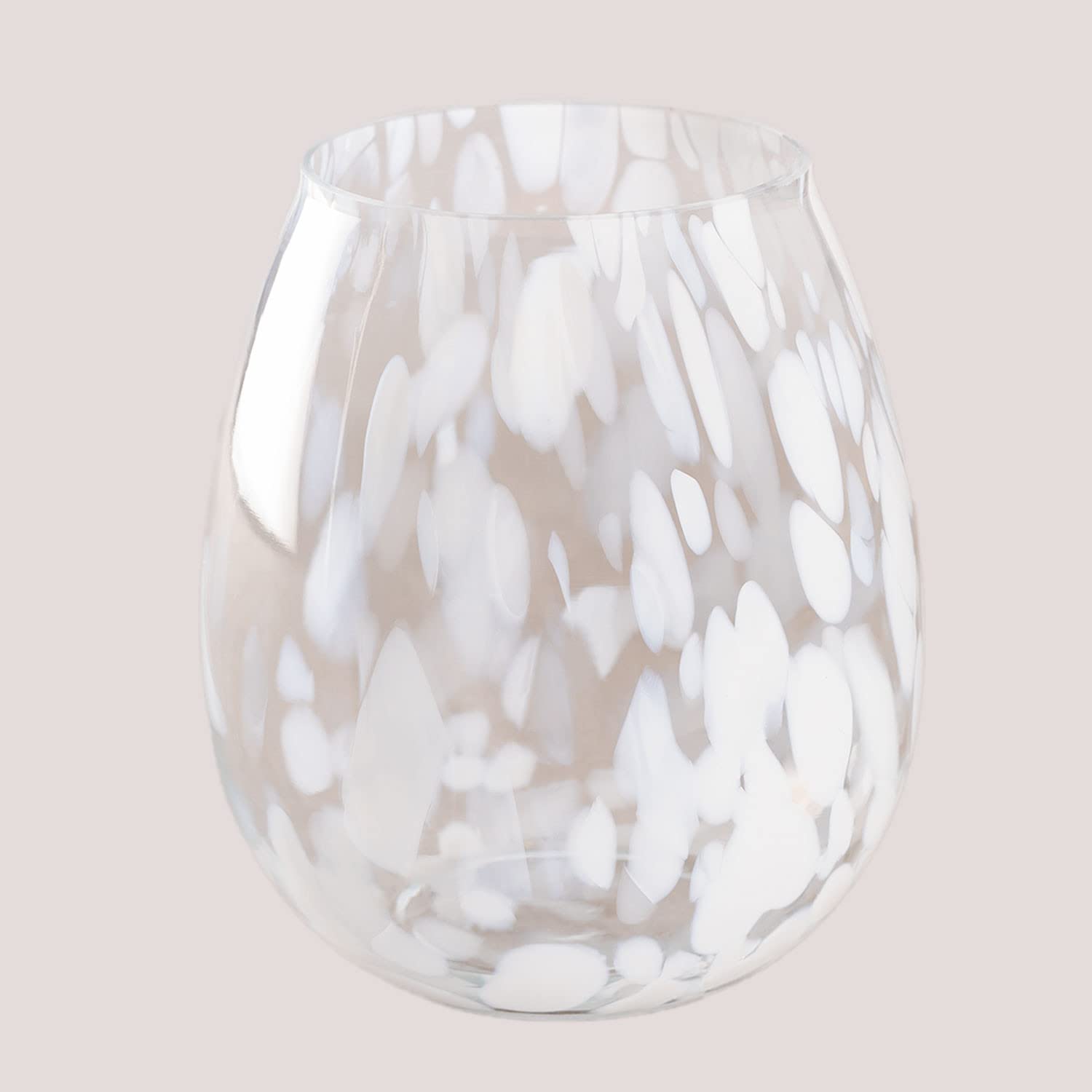 Sklum Sosan Vaso in vetro 20 cm bianco decorativo