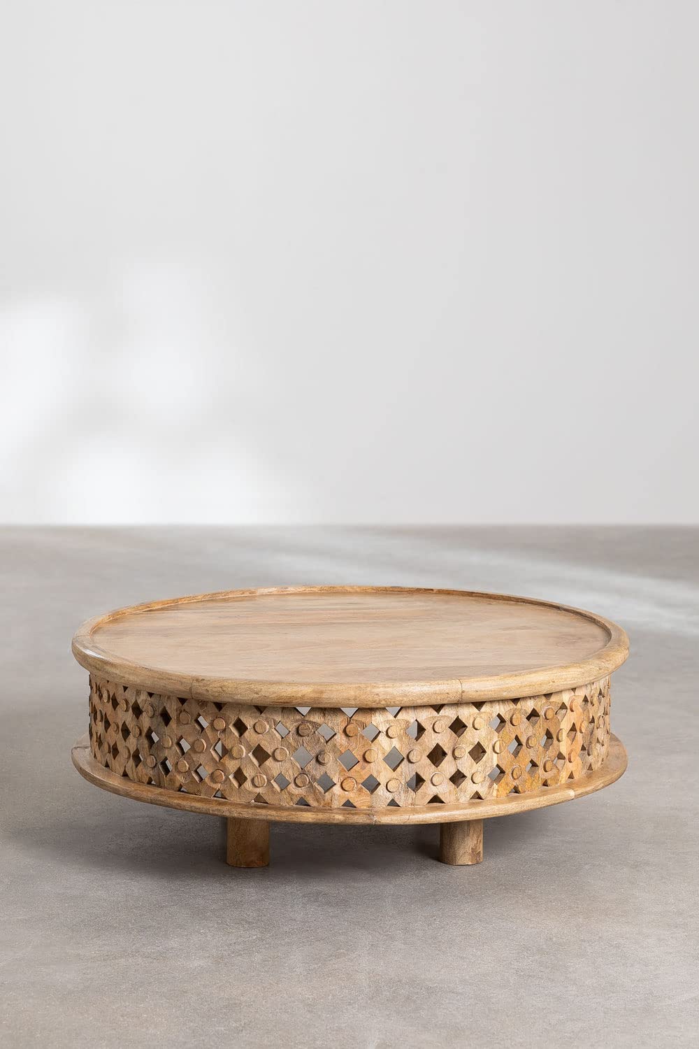 Sklum Riad tavolino caffè legno mango Ø80 boho