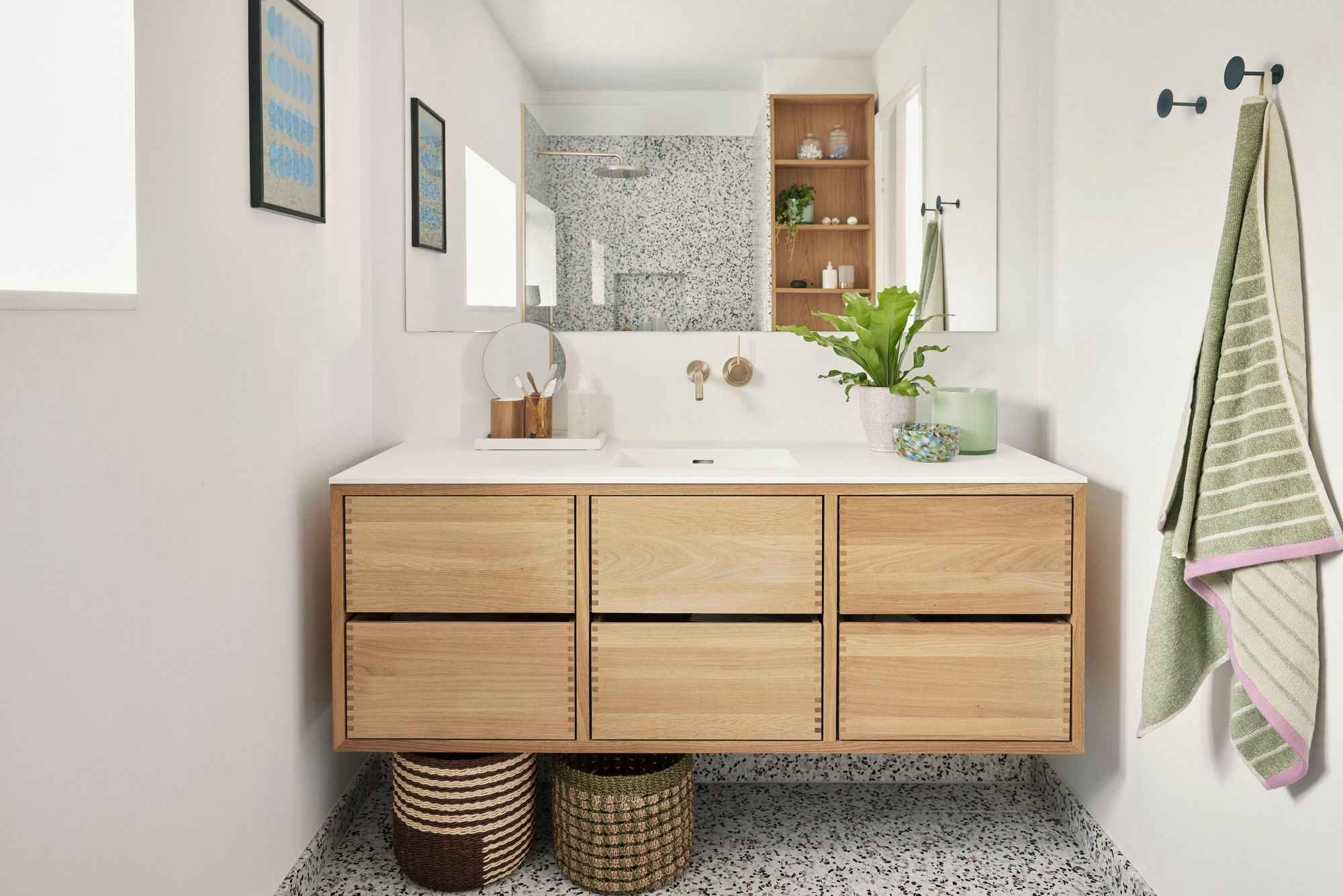 Bambua Pine cesti in abaca set 2 pezzi multicolore