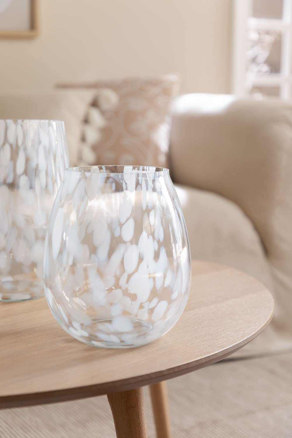 Sklum Sosan Vaso in vetro 20 cm bianco decorativo