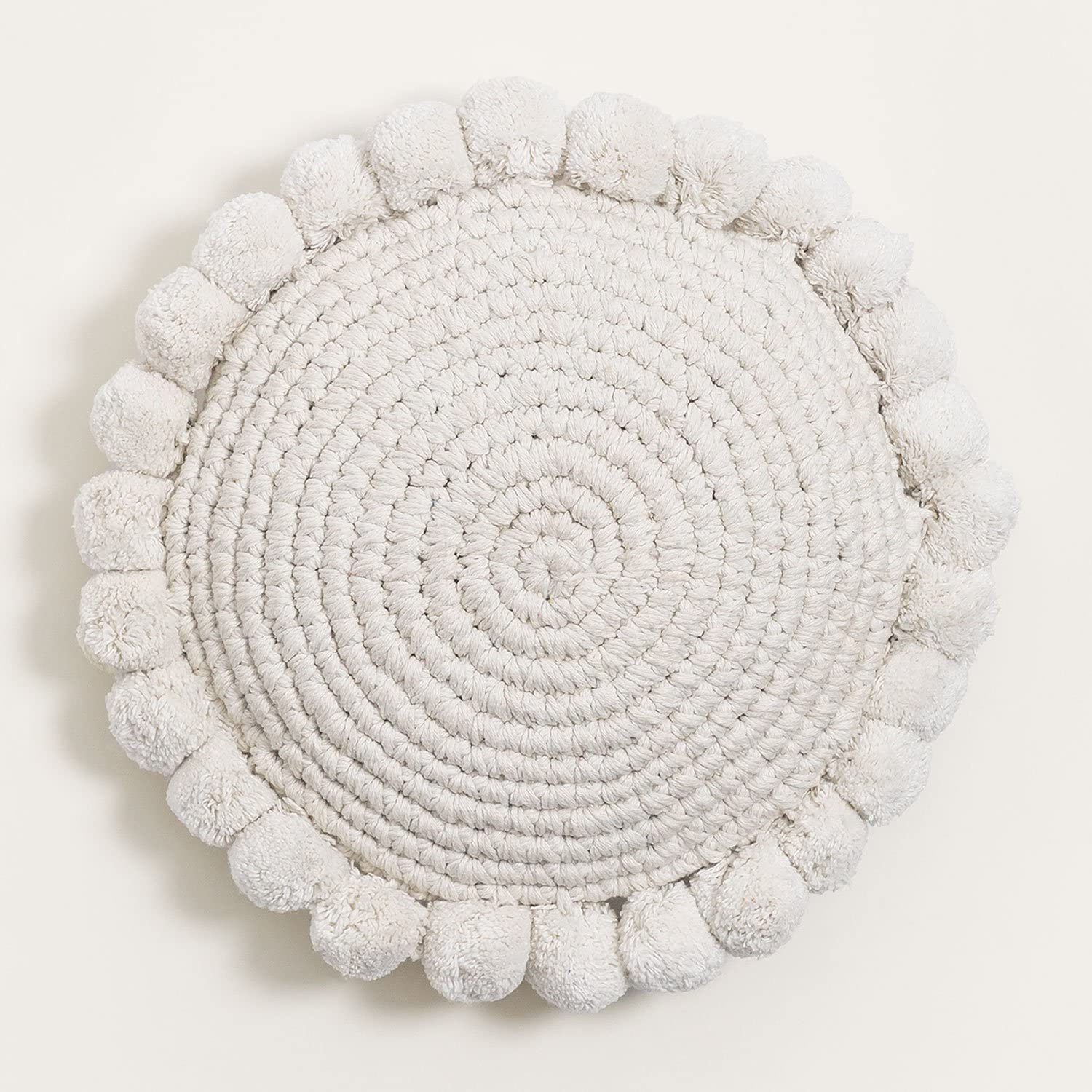 Sklum Yilda cuscino rotondo Ø30 cm cotone con pon pon
