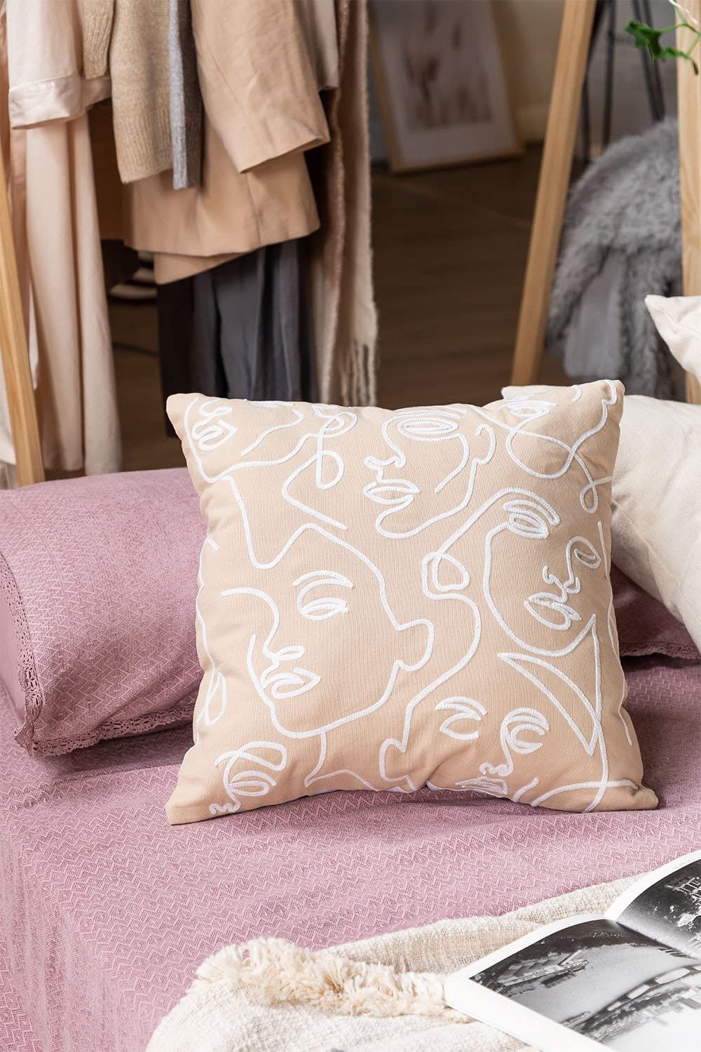 Sklum Neis cuscino cotone 45x45 cm rosa beige