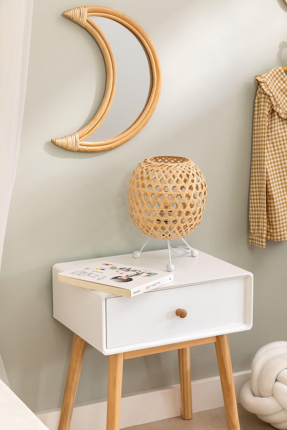 Sklum Krisal lampada da tavolo in rattan E27 Ø19 cm