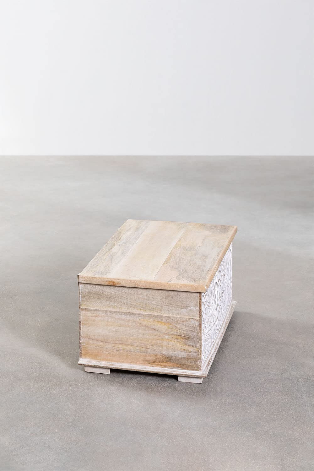 Sklum Gileat baule in legno di mango bianco vintage