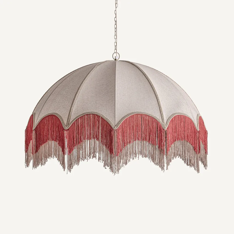 Bambua Sakhsa lampadario a sospensione lino terracotta