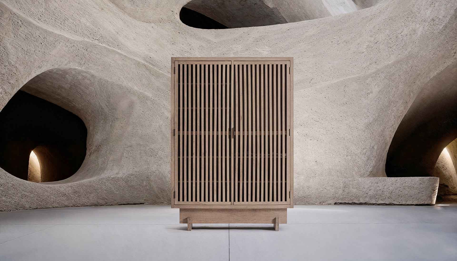 Bambua Gàbia armadio 2 ante legno mango