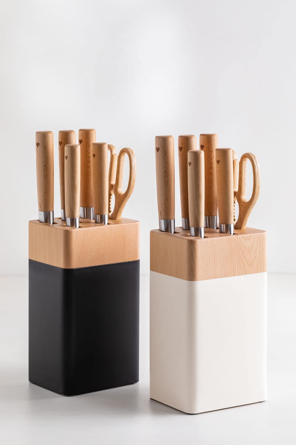 Sklum Bloc set coltelli cucina 6 pezzi nero manici faggio