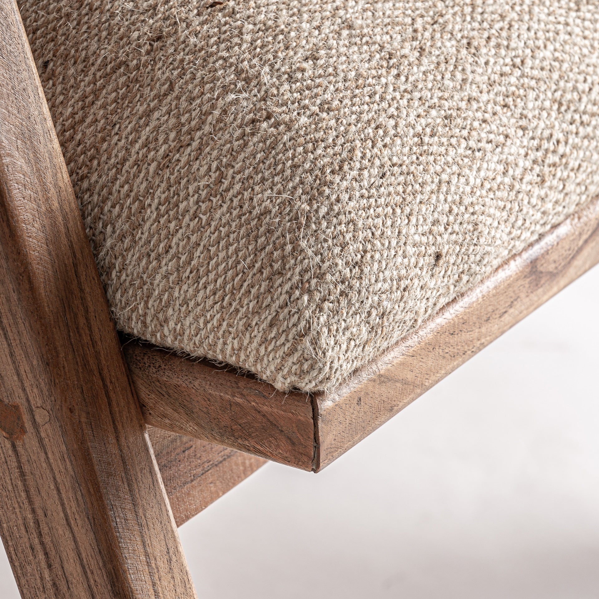 Bambua Elgin poltrona juta legno mango intrecciata