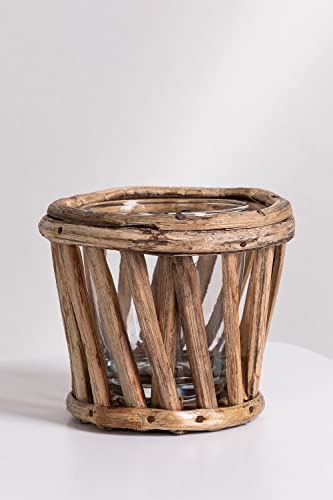 Sklum Cocco vaso in bambù marrone naturale Ø9 cm