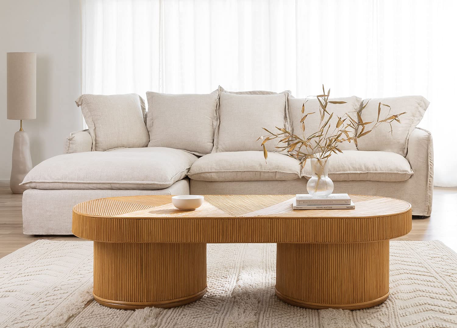 Sklum Balenty 150 Tavolino in rattan marrone