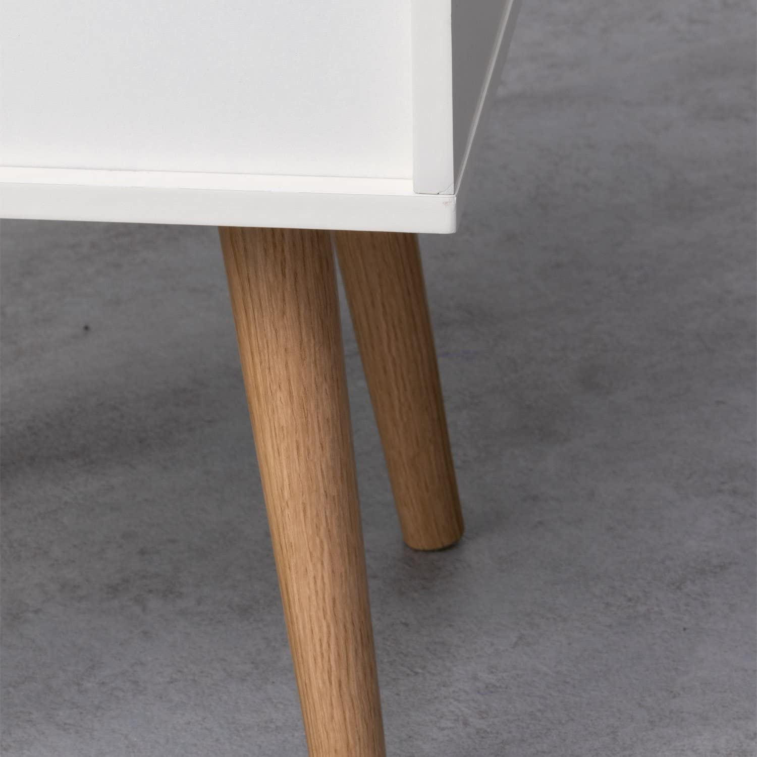 Sklum Abbir comodino bianco in MDF con cassetto