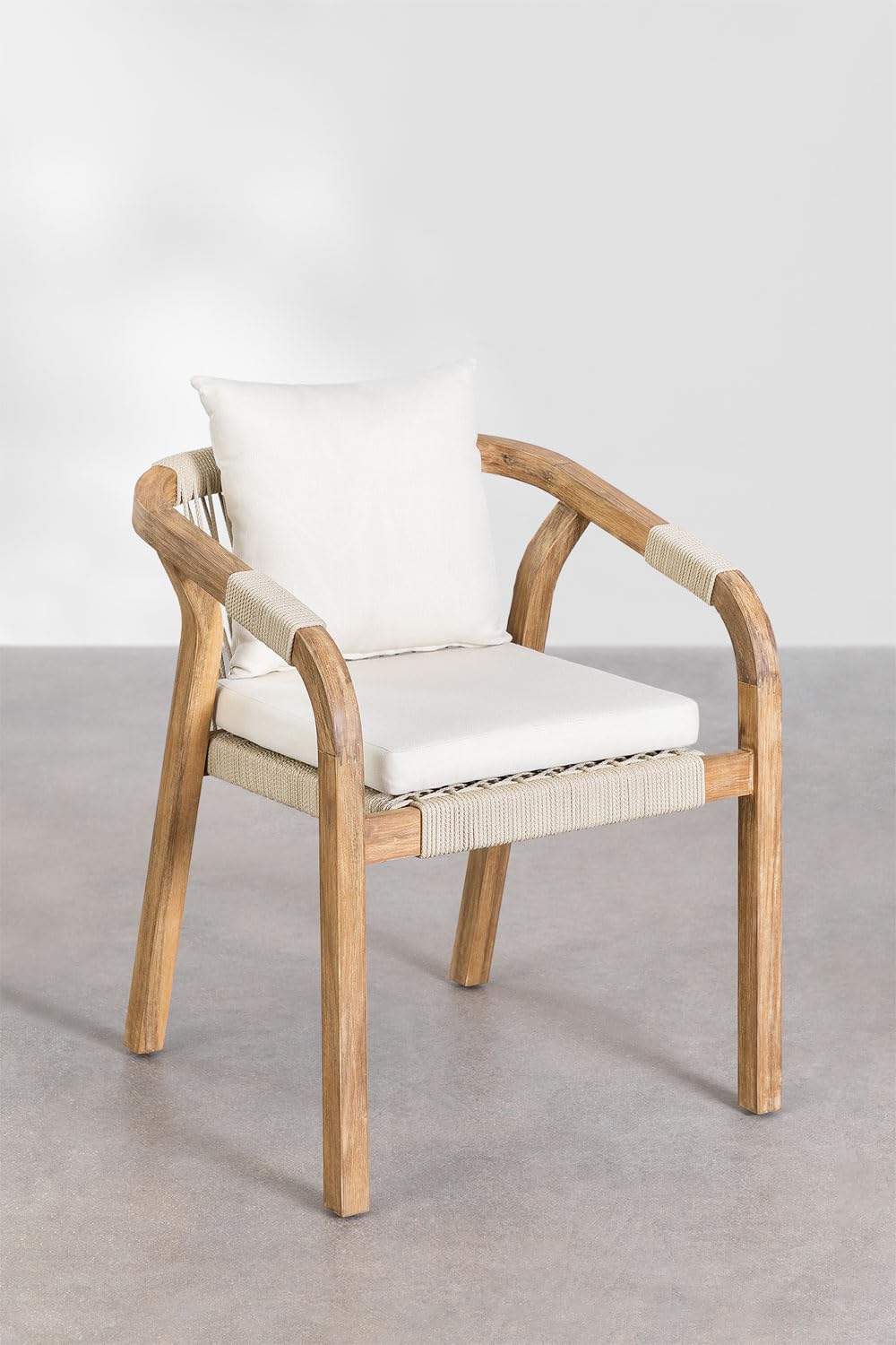 Sklum Dubai sedia da giardino con braccioli in acacia