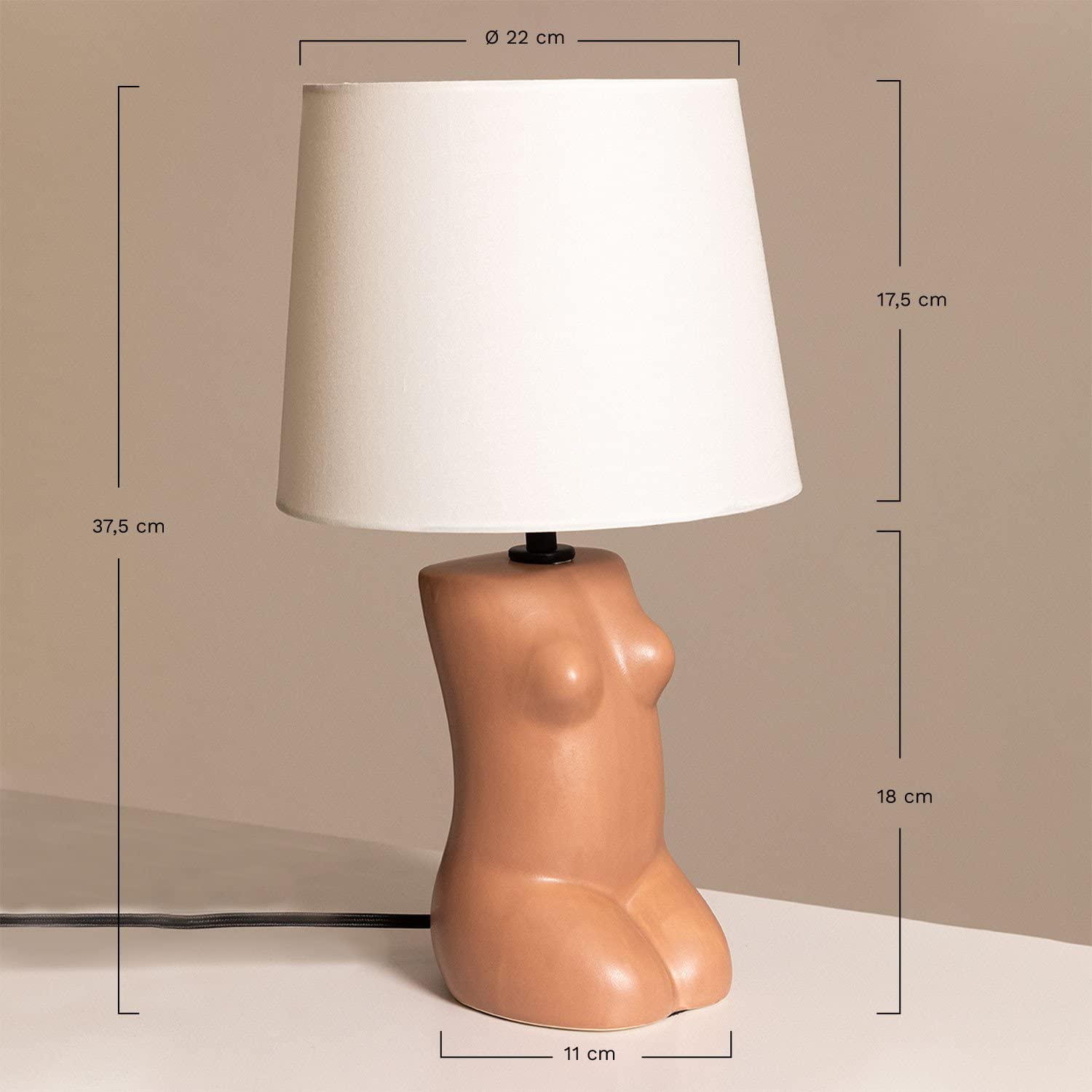 Sklum Kazi lampada da tavolo polietilene terracotta