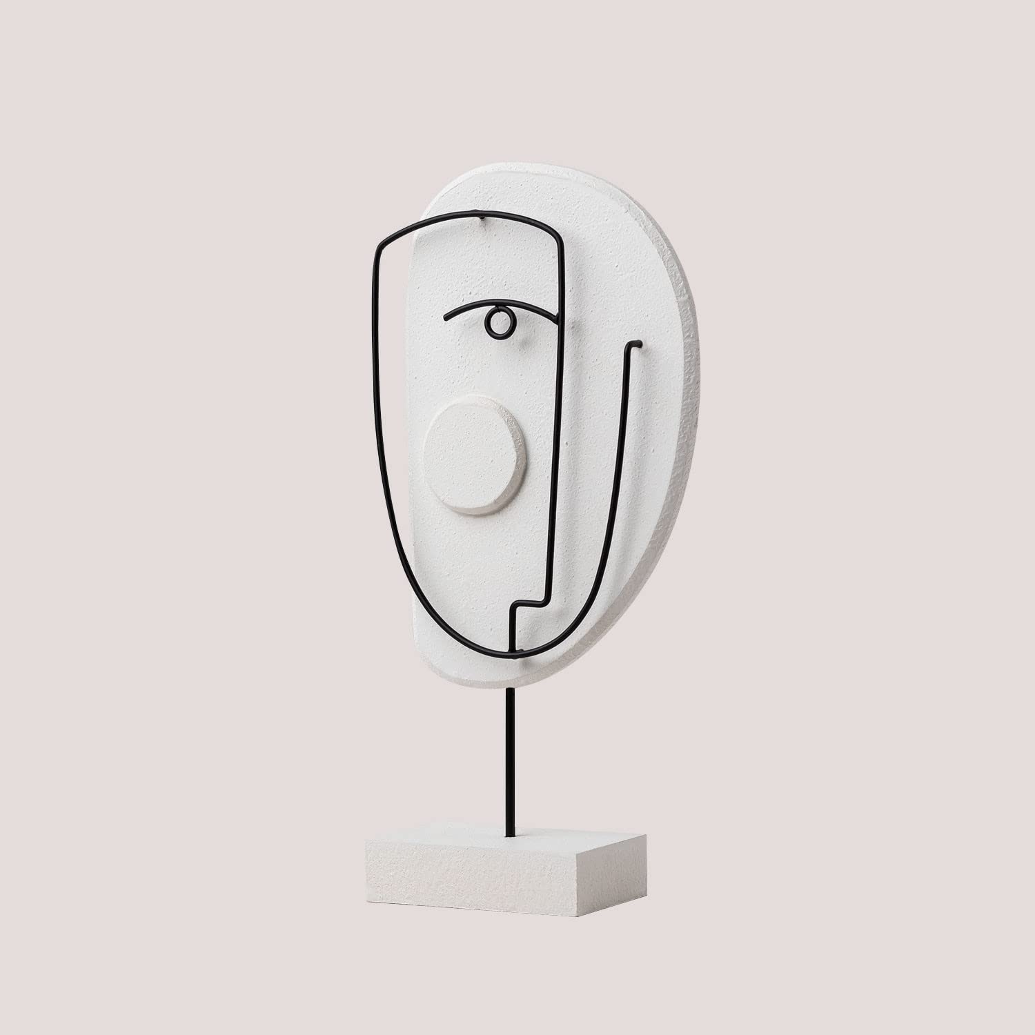 Sklum Eudor Figura Decorativa Bianco Nero 30 cm in MDF