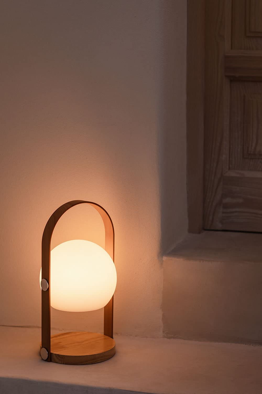 Sklum Alop lampada tavolo LED esterni legno naturale