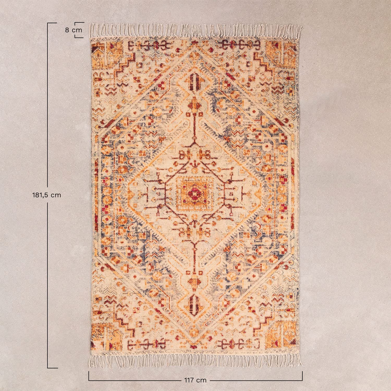 Sklum Raksi Tappeto in Cotone Ethnic Colors 181,5x117 cm