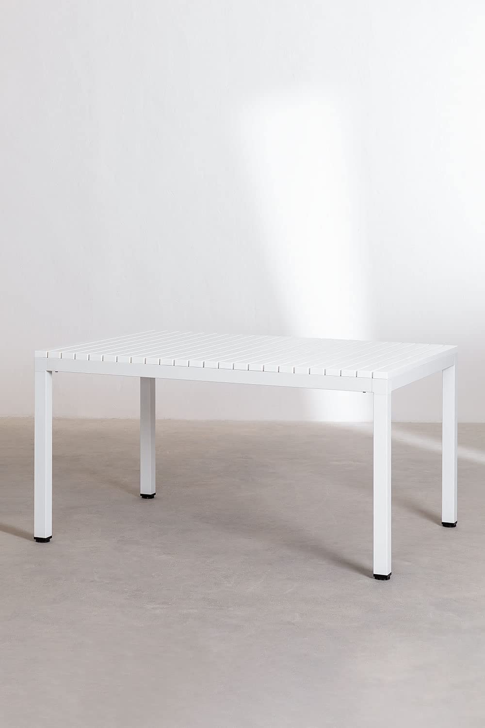 Sklum Marti Tavolo da Giardino 140x100 cm Bianco Alluminio