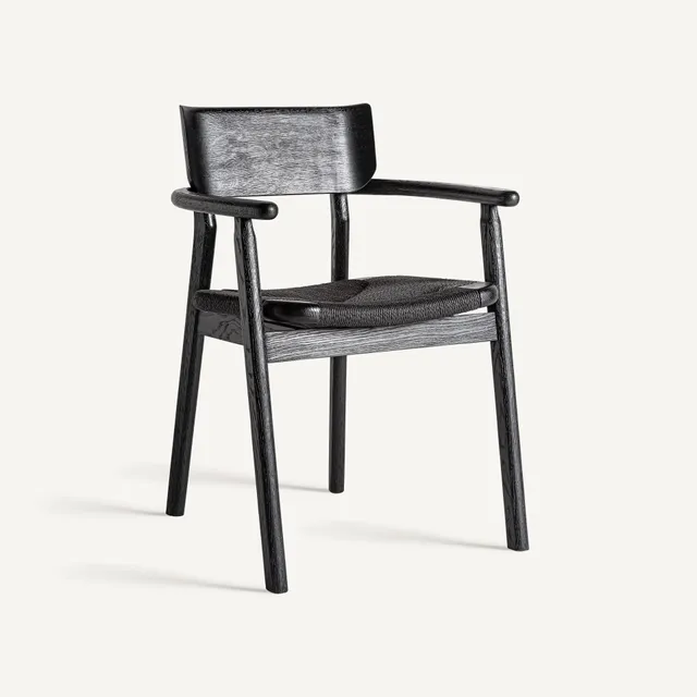 Bambua Tasque sedia da pranzo rovere nero fibra