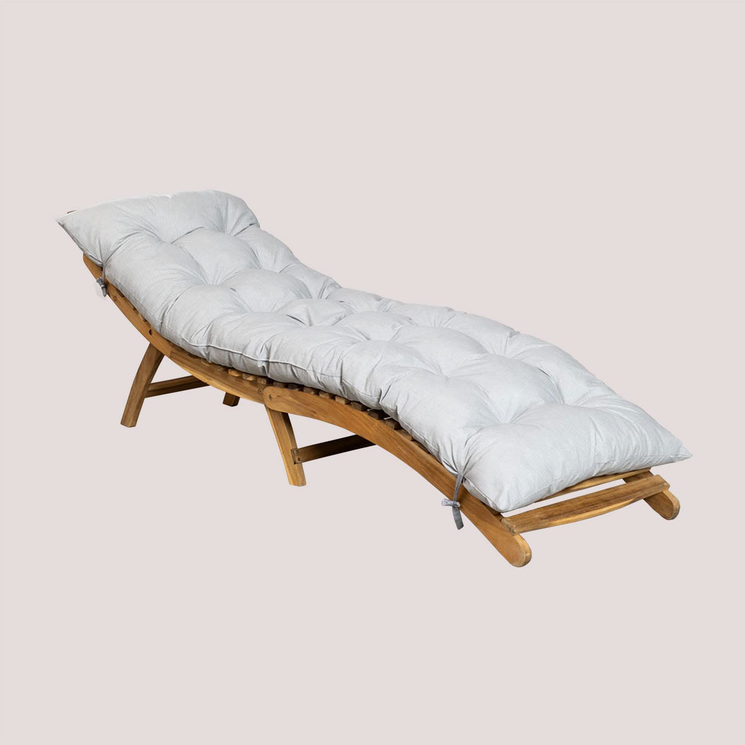 Sklum Mymma lettino pieghevole grigio chiaro in legno