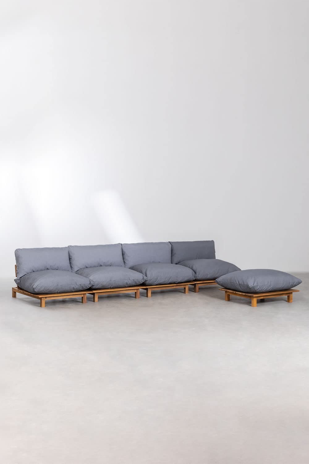 Sklum Brina divano modulare 4 pezzi con pouf acacia