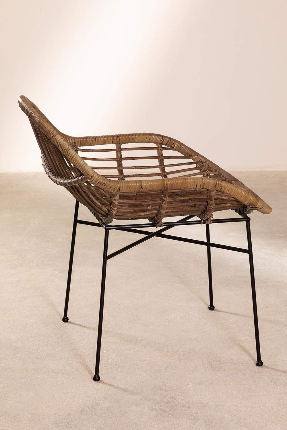 Sklum Nesse sedia da pranzo in rattan marrone
