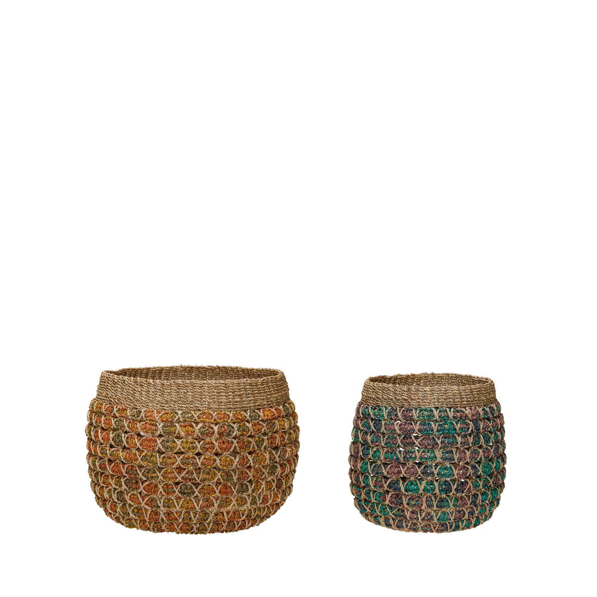 Bambua Twist cesti contenitori set 2 multicolore abaca