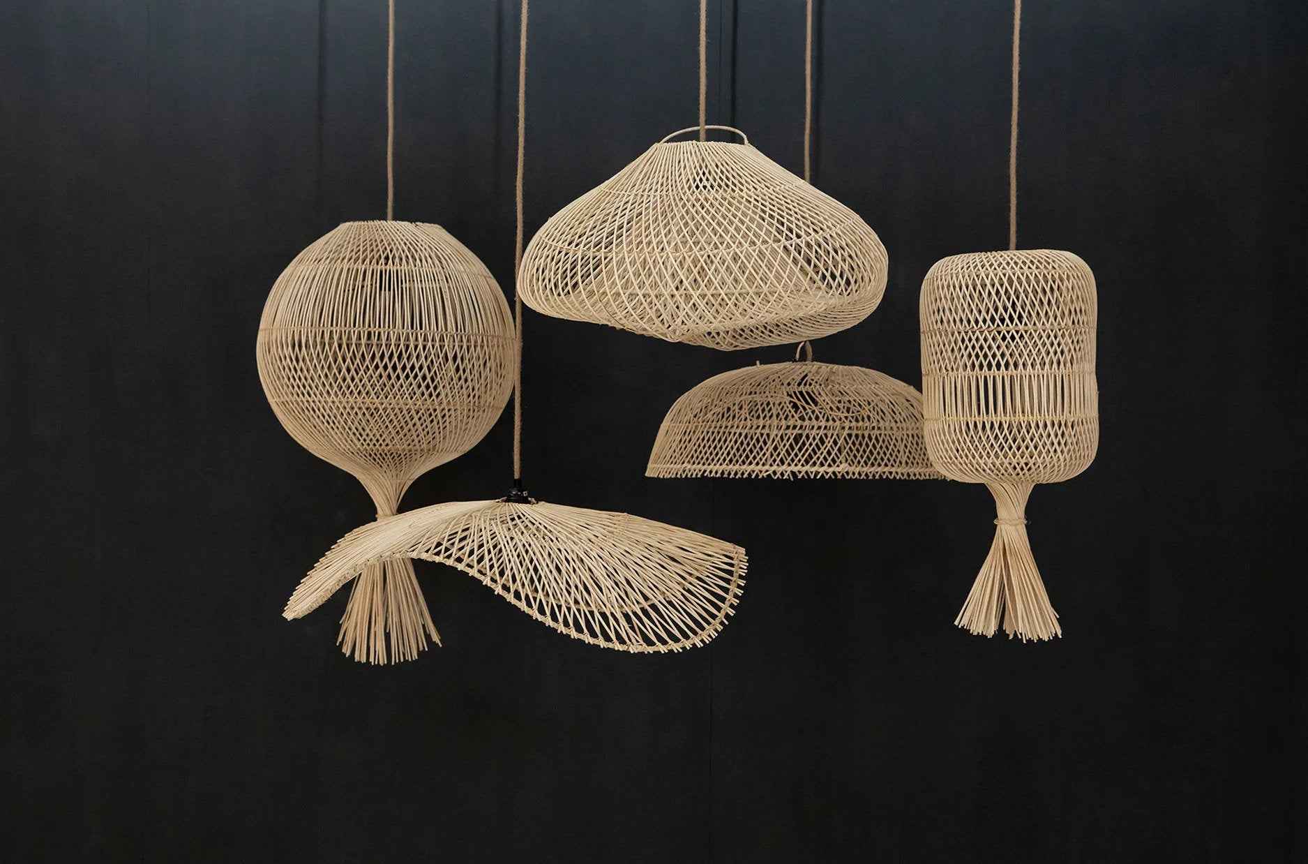 Bambua The Dumpling L lampada rattan naturale