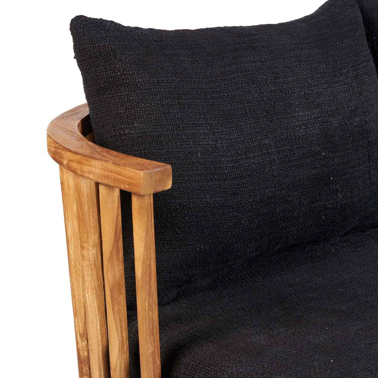 Bambua Malawi Two Seater Natural Black divano 2 posti teak
