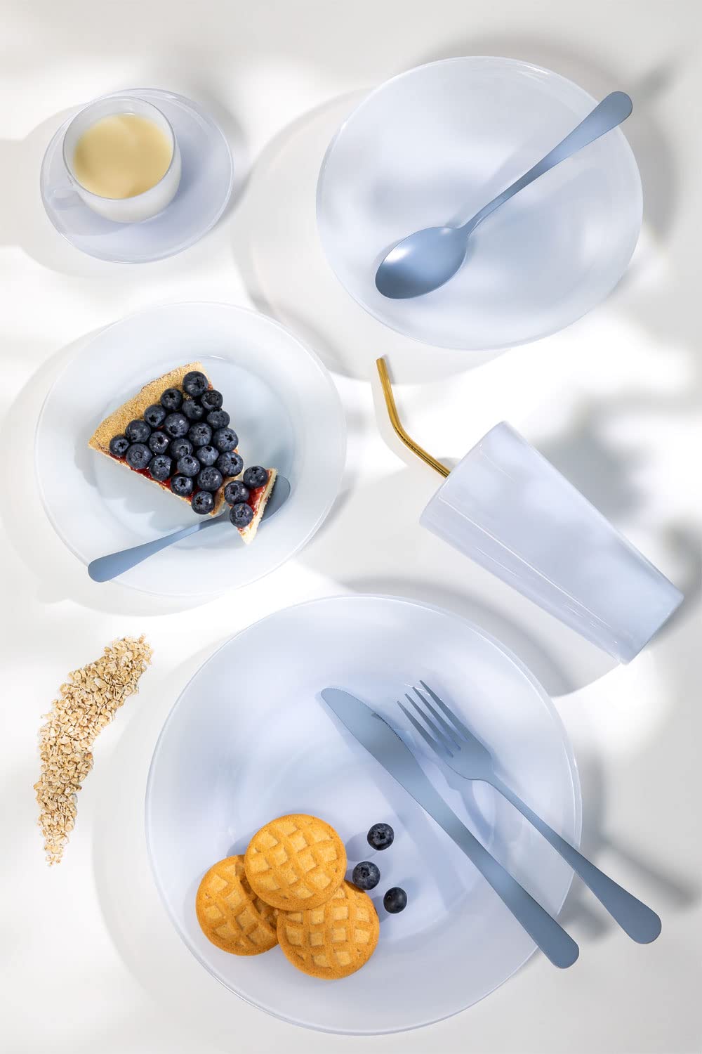 Sklum Ainara set 4 piatti piani vetro blu lavanda