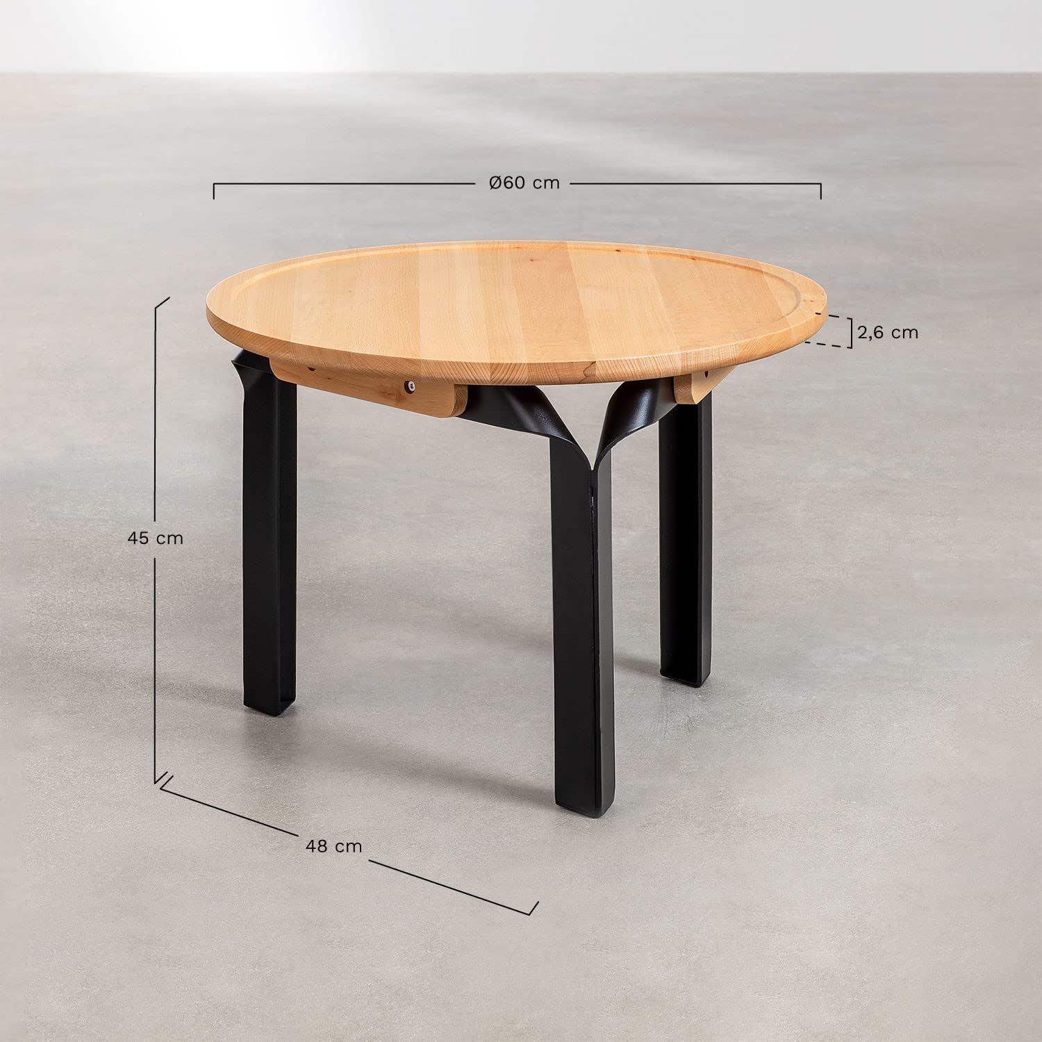 Sklum Almuh tavolo basso rotondo nero Ø68 cm