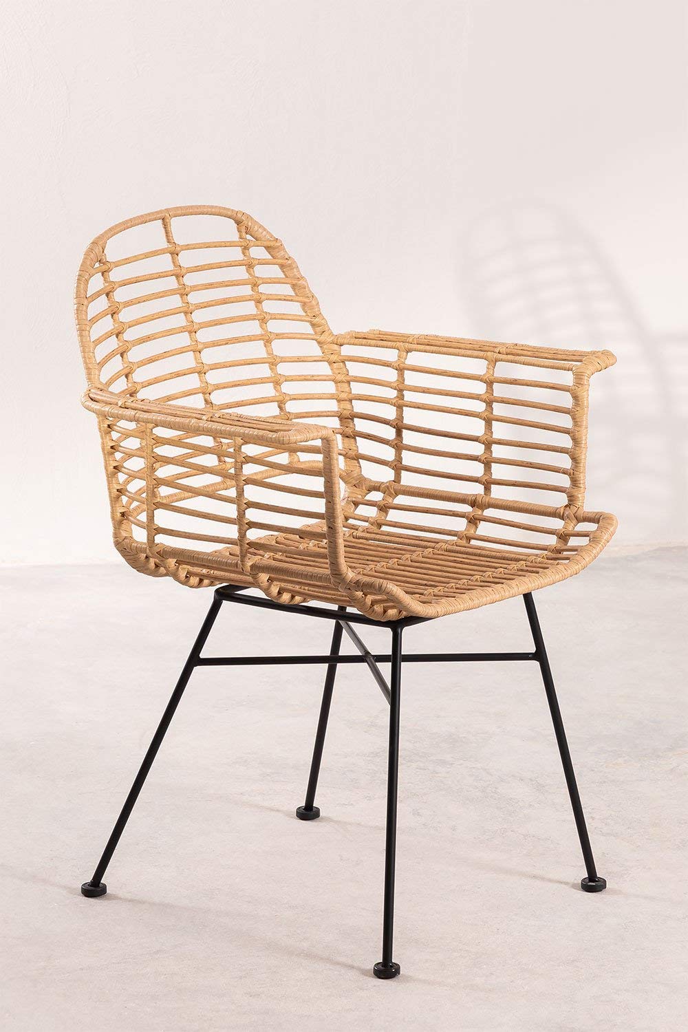 Sklum Mimbar Style Sedia da Pranzo Marrone in Rattan PE
