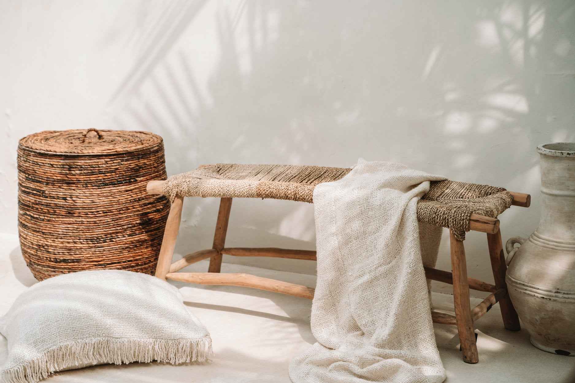 Bambua Porto L panca seagrass naturale legno