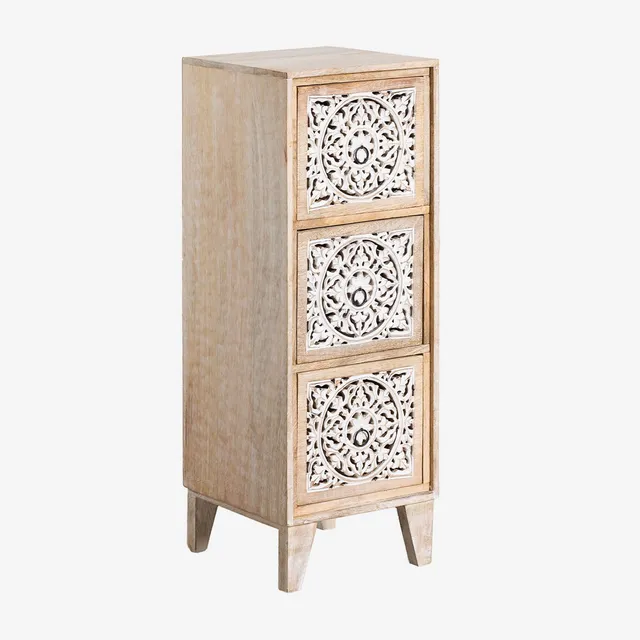 Sklum Mekel cassettiera legno mango 3 cassetti naturale