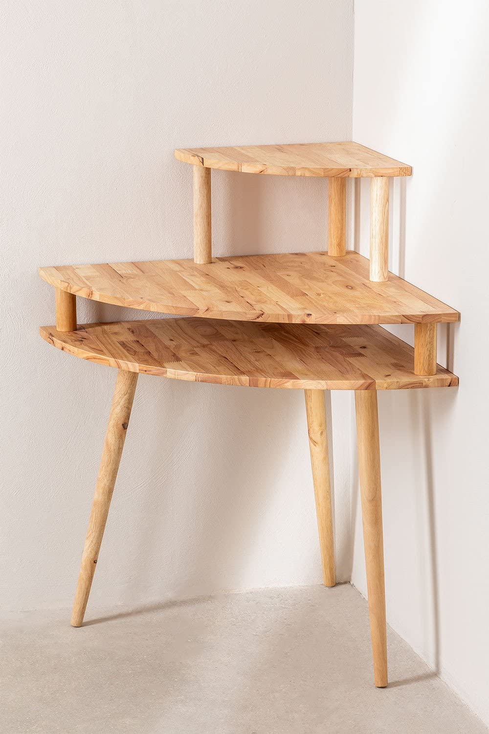 Sklum Arlan Scrivania Angolo in Legno Naturale 99 cm