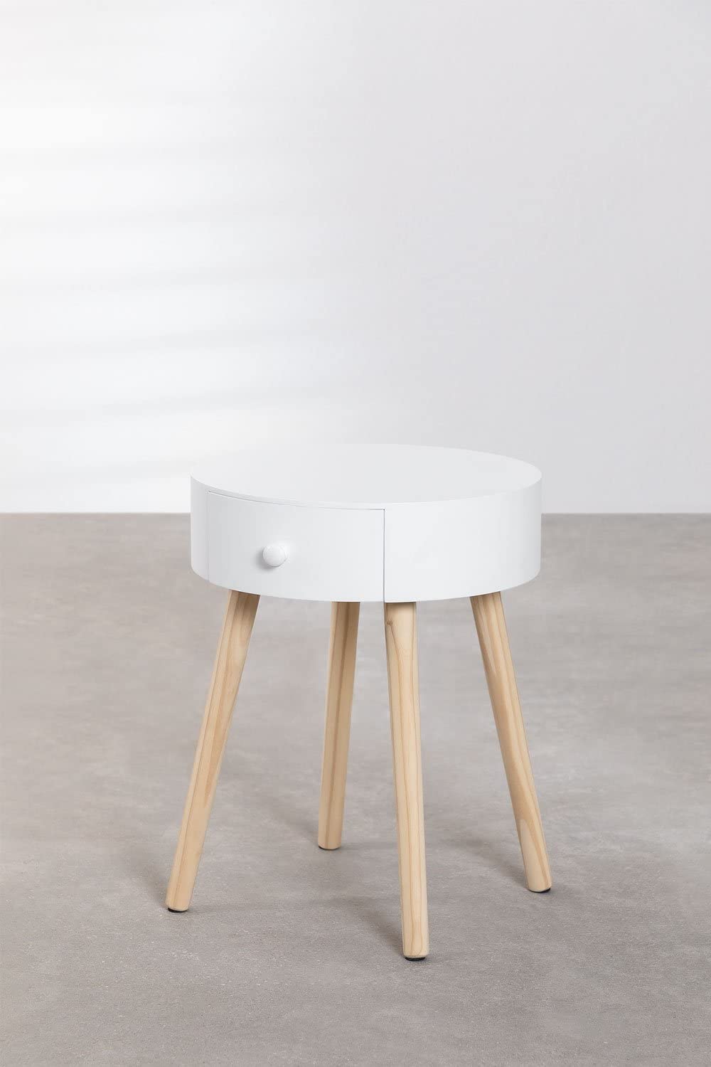 Sklum Lamba Comodino in Legno con Cassetto Ø41 cm