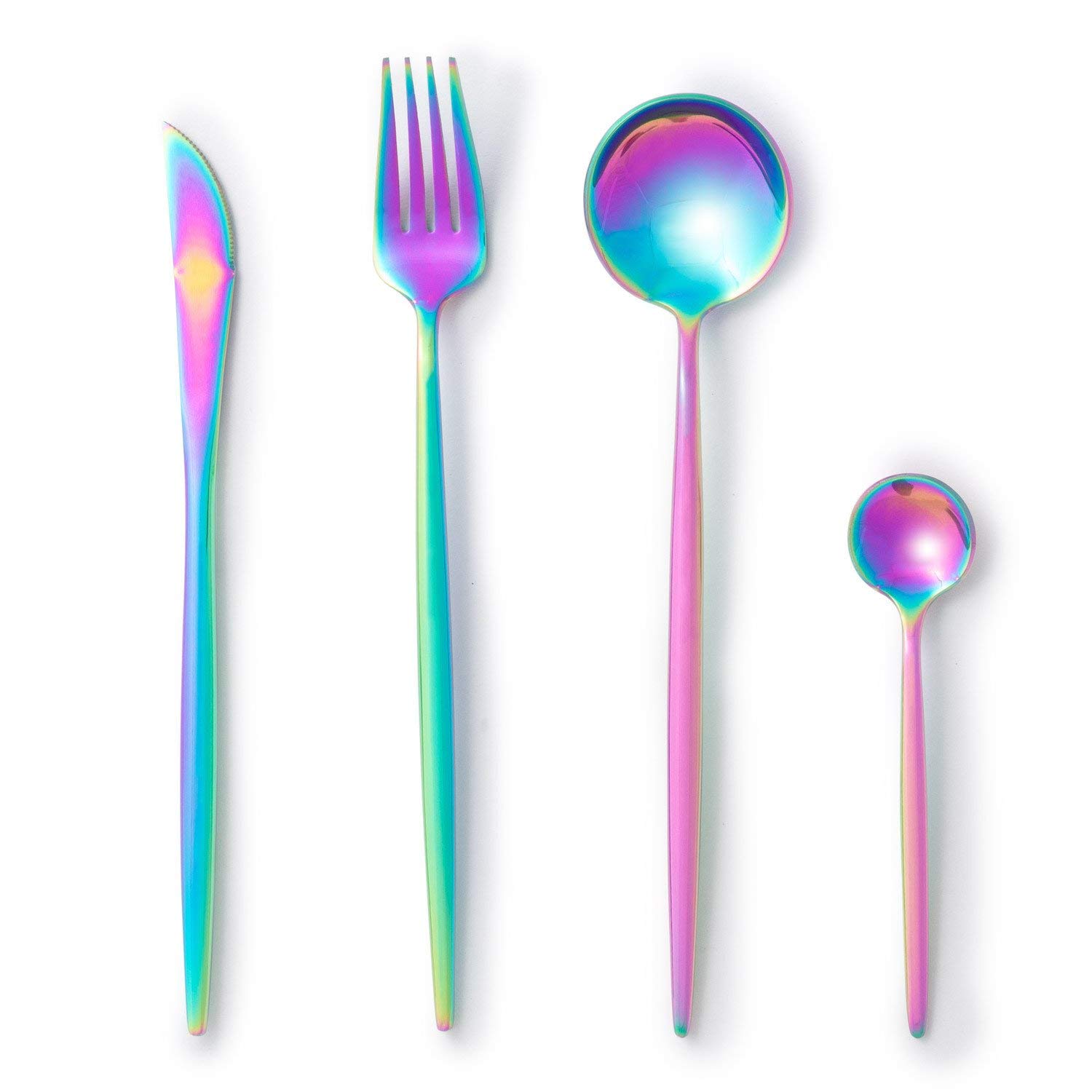 Sklum Noya set posate 16 pz iridescenti acciaio