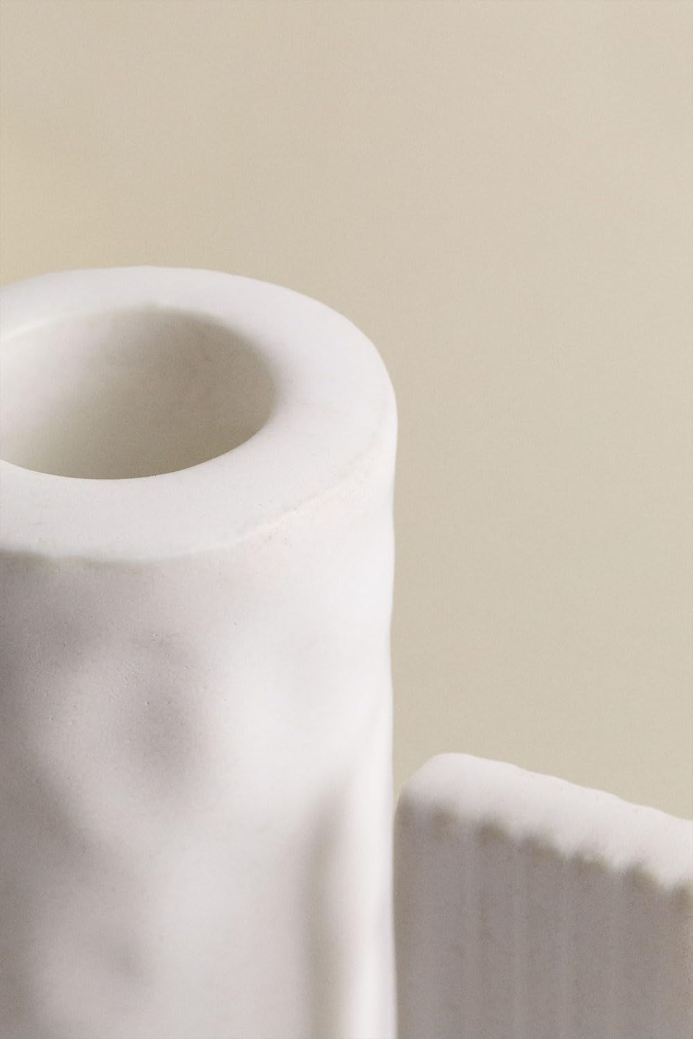 Sklum Lanek Portacandele Ceramica Bianco 11 cm