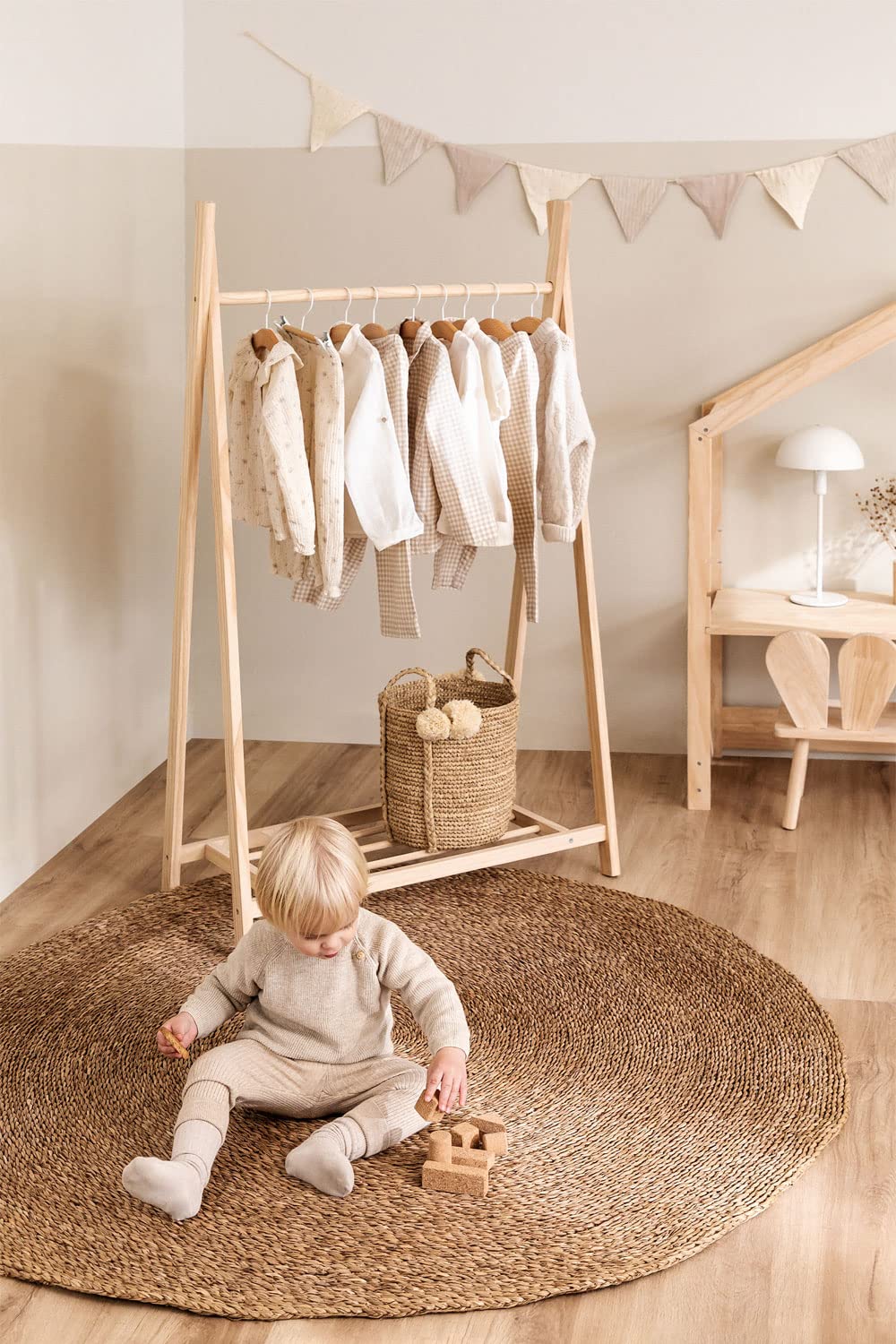 Sklum Baxli Kids appendiabiti legno pino scarpiera