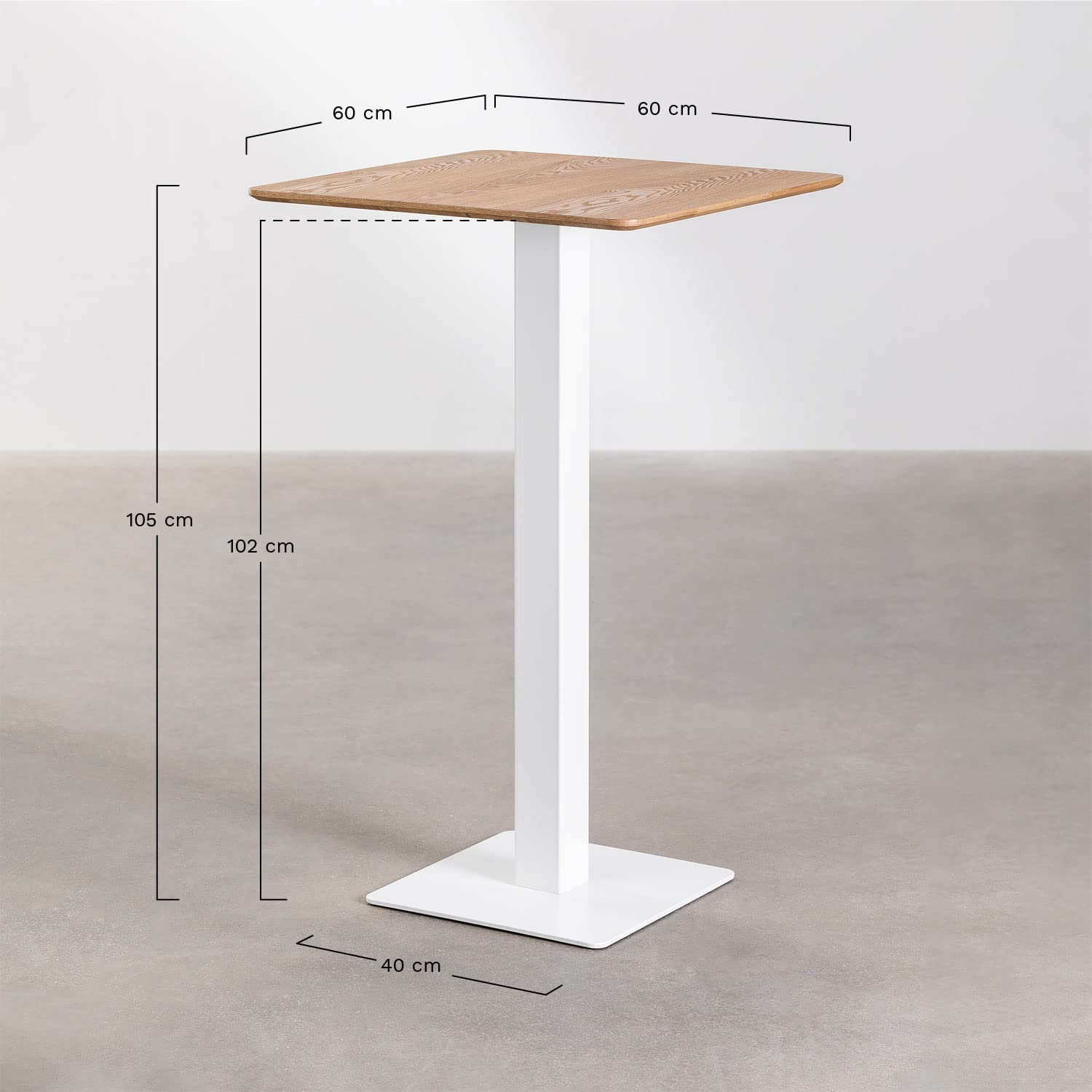 Sklum Espresso Tavolo Alto Bianco 60 cm