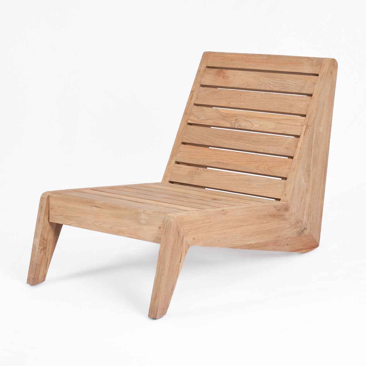 Bambua Lazy poltrona 1 posto bianco teak riciclato da esterno