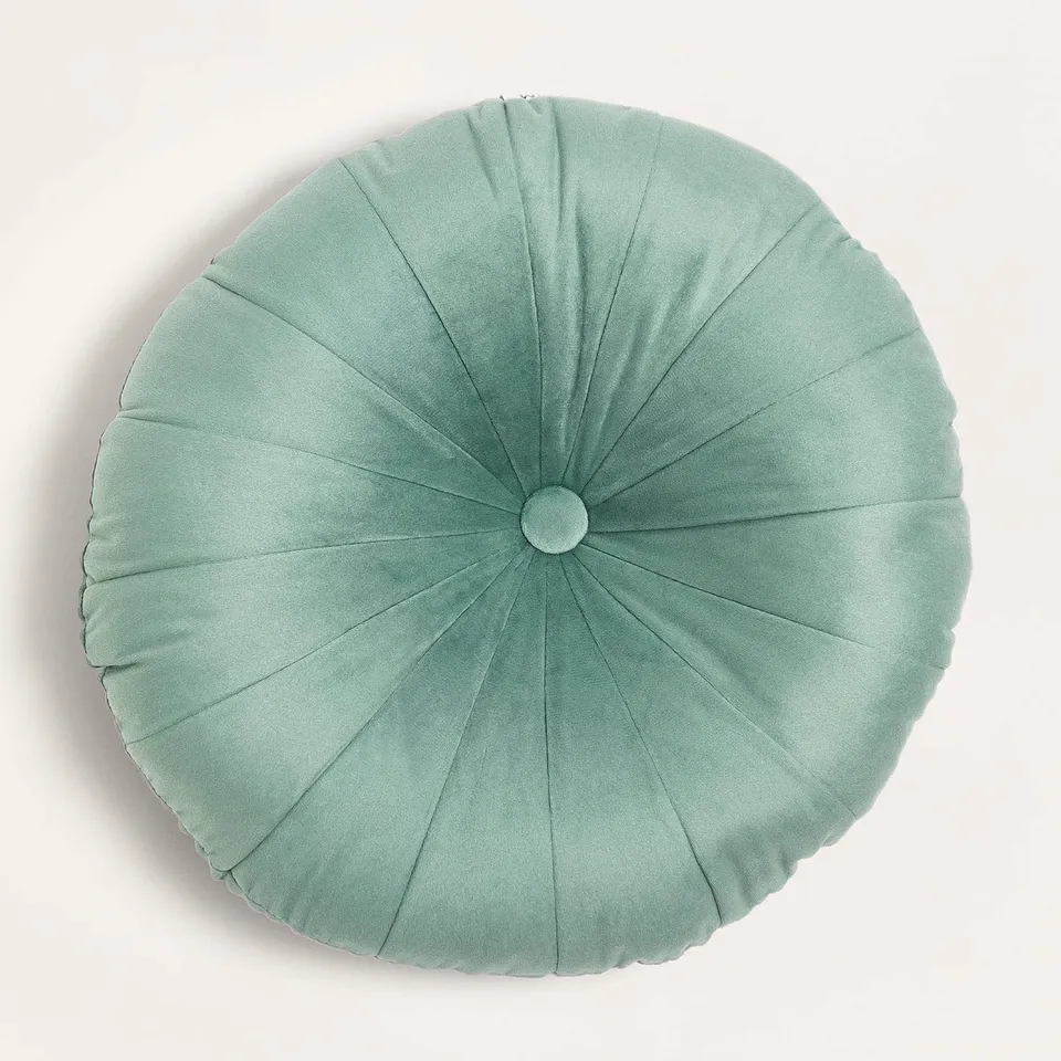 Sklum Kumba cuscino rotondo in velluto verde abete Ø38 cm