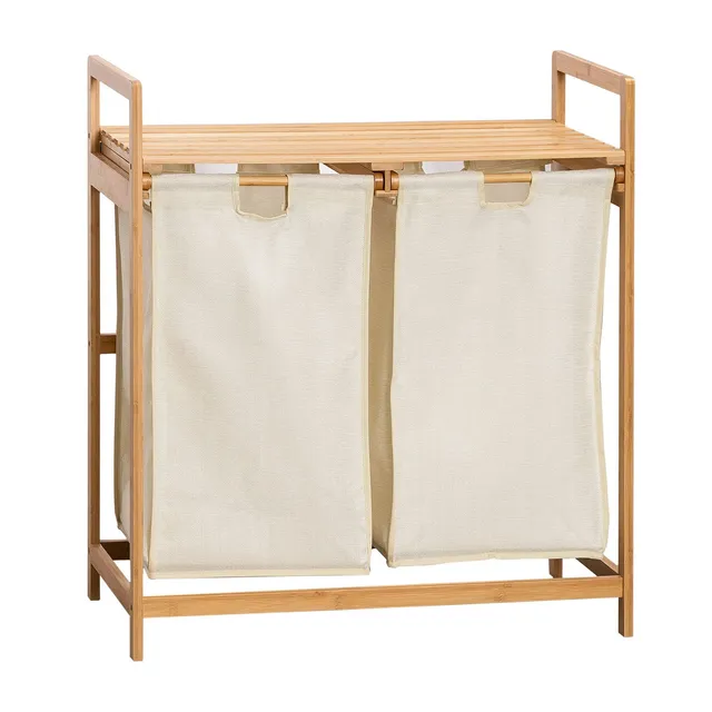 Sklum Joesh cesto portabiancheria in bambù 85 cm doppio