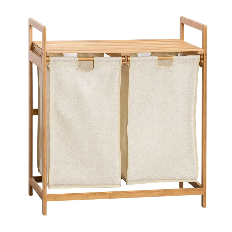 Sklum Joesh cesto portabiancheria in bambù 85 cm doppio