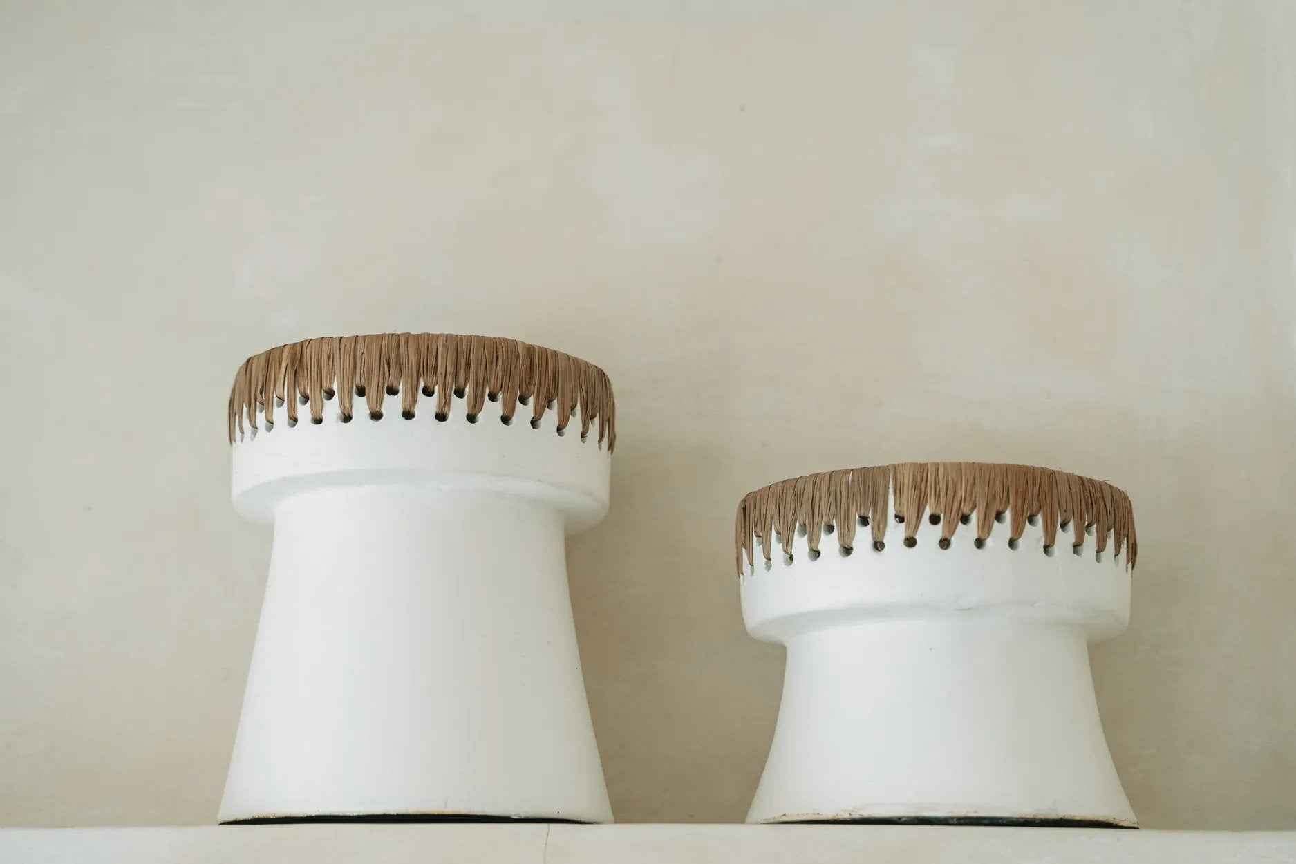 Bambua Pretty portacandele S bianco naturale